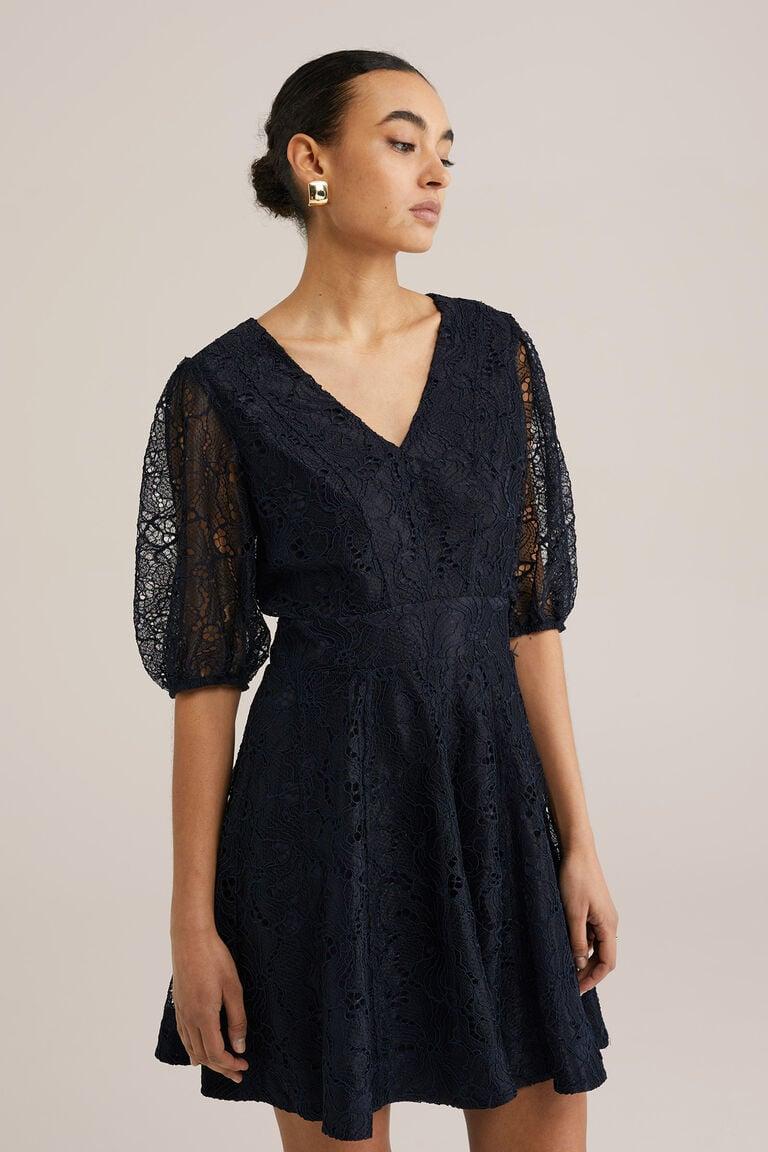 We Fashion Robe En Dentelle Femme Bleu Marine