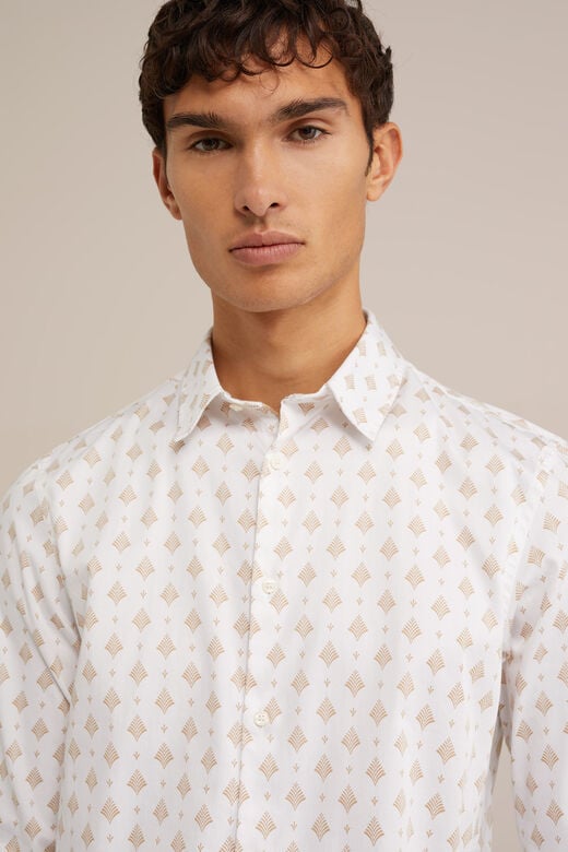 We Fashion Satijn Look Overhemd Met Dessin Wit
