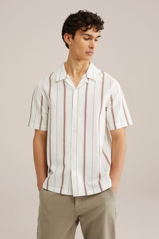 We Fashion Seersucker Overhemd Gebroken Wit