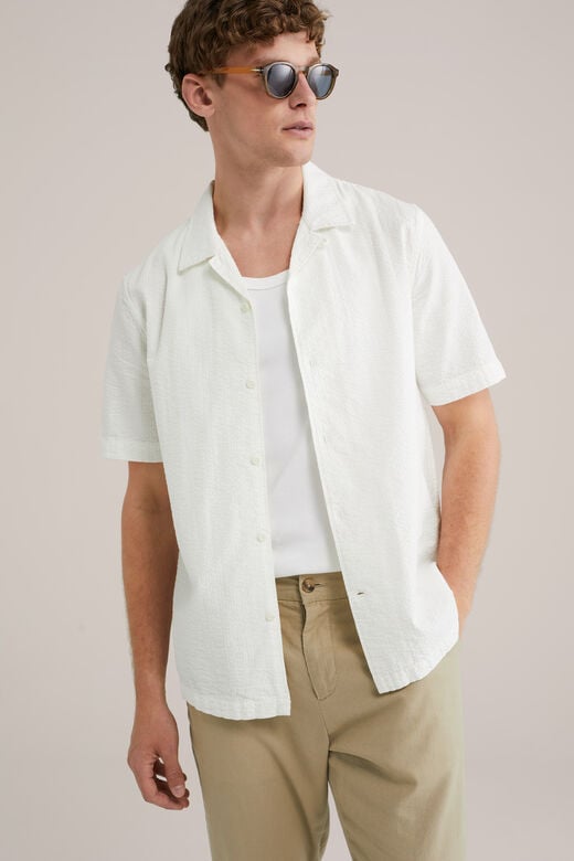 We Fashion Seersucker Overhemd Wit
