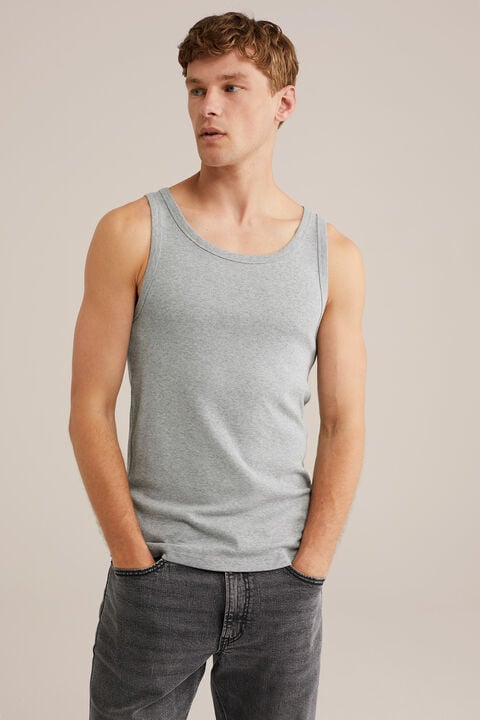 we fashion singlet Lichtgrijs gemeleerd
