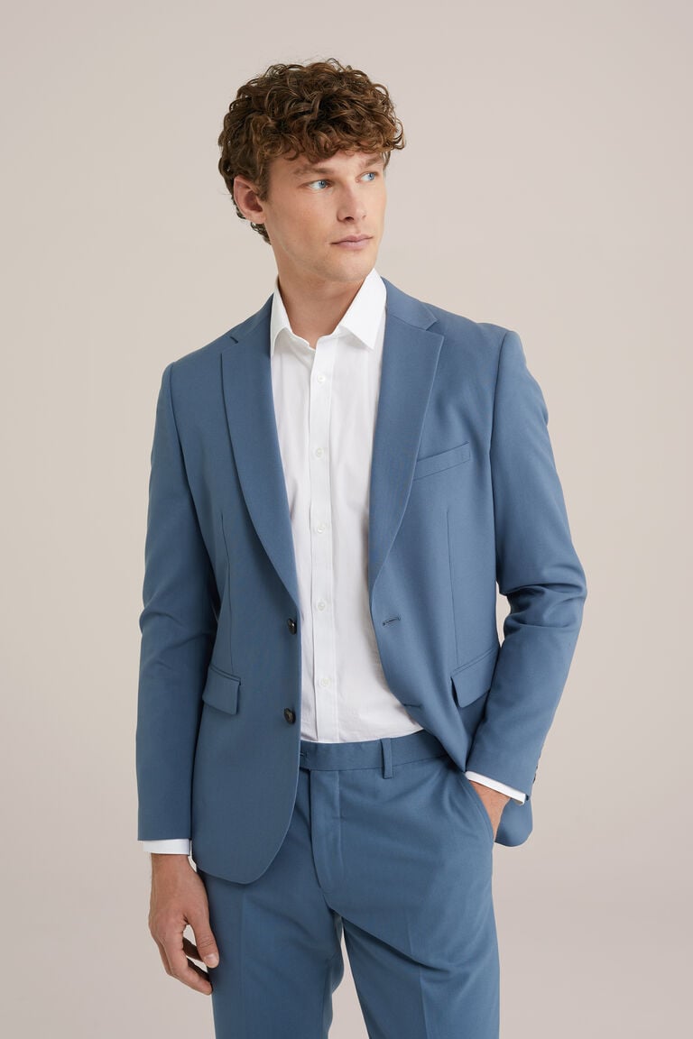 We Fashion Slim Fit Blazer Marineblauw
