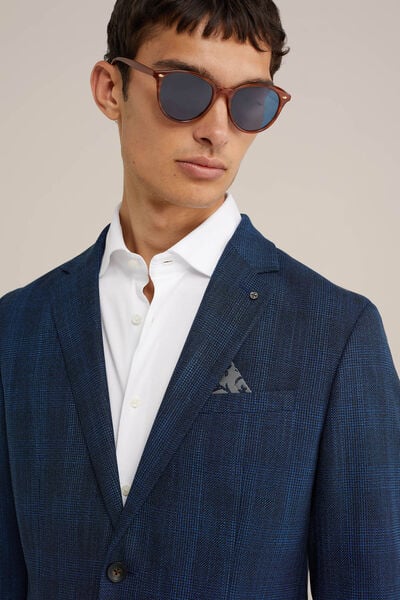 We Fashion Slim Fit Blazer Met Dessin Donkerblauw