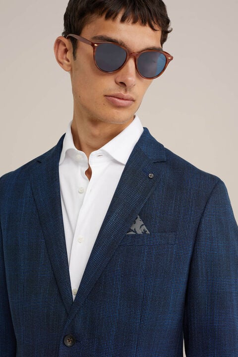 we fashion slim fit blazer met dessin Donkerblauw