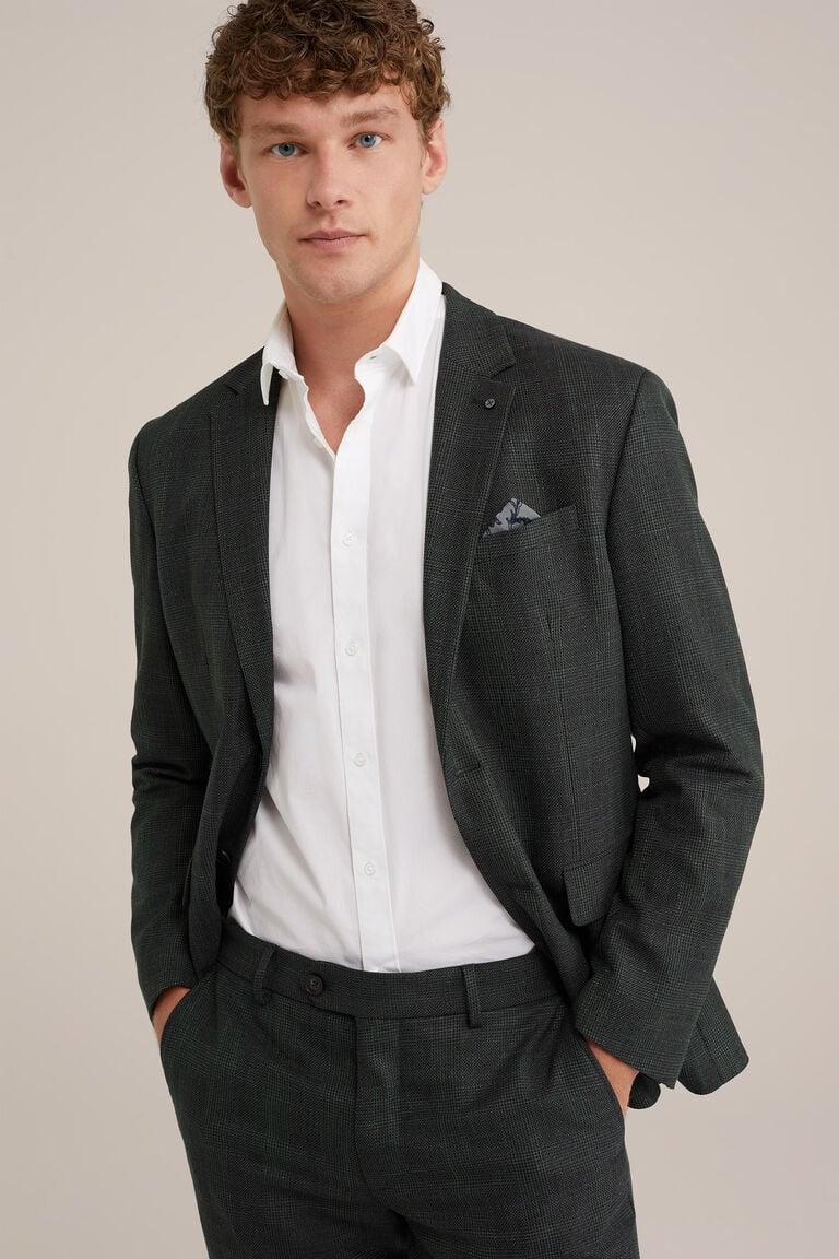 We Fashion Slim Fit Blazer Met Dessin Donkergroen