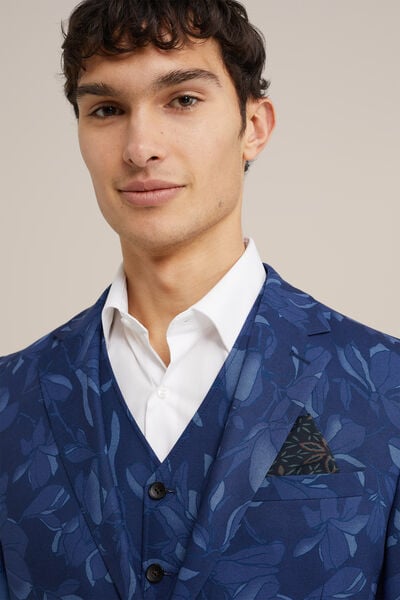 We Fashion Slim Fit Blazer Met Dessin Kobaltblauw