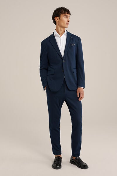 We Fashion Slim Fit Blazer Met Stretch Donkerblauw