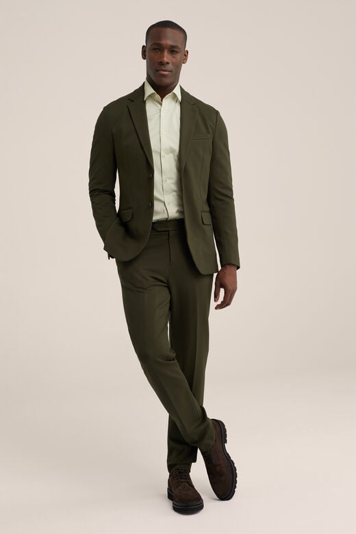 We Fashion Slim Fit Blazer Met Stretch Mosgroen