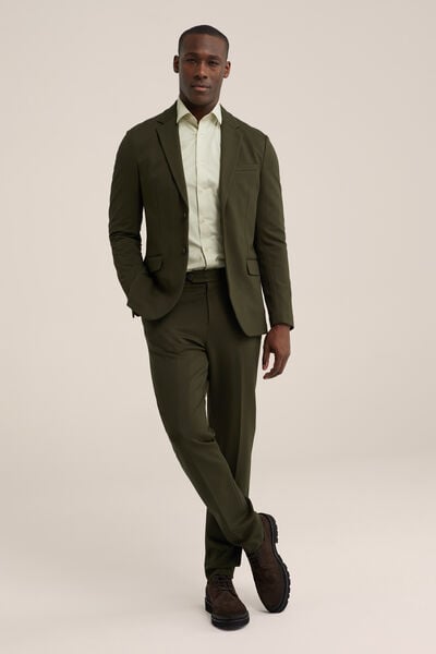 We Fashion Slim Fit Blazer Met Stretch Mosgroen