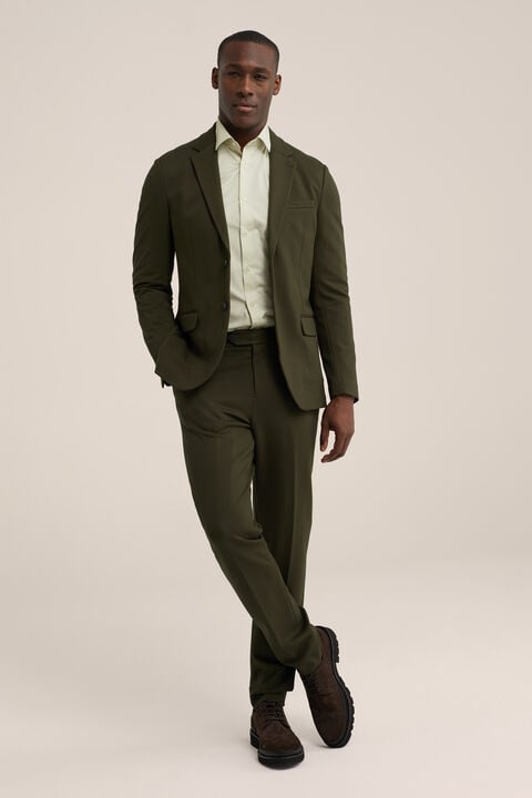 We Fashion Slim Fit Blazer Met Stretch Mosgroen