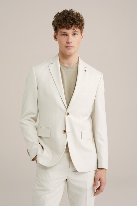 we fashion Slim fit blazer met structuur Beige