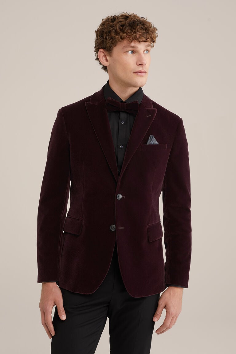 We Fashion Slim Fit Blazer Van Velvet Bordeauxrood