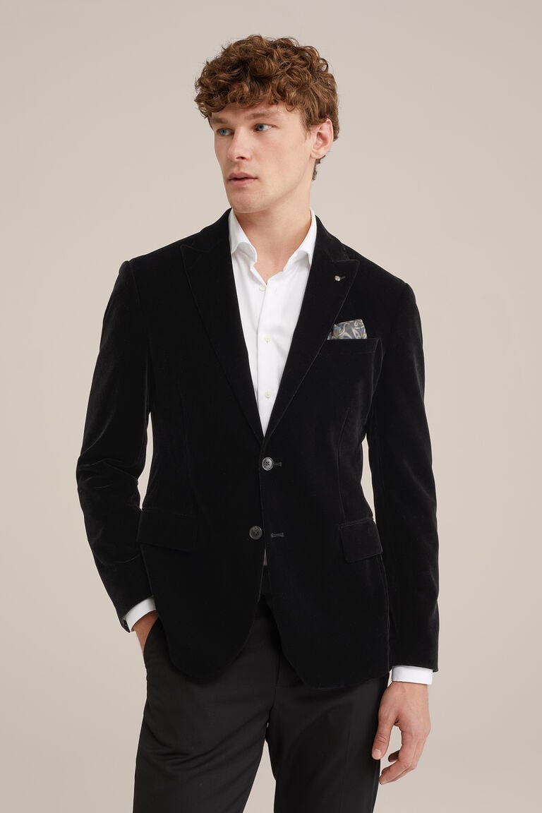 We Fashion Slim Fit Blazer Van Velvet Zwart