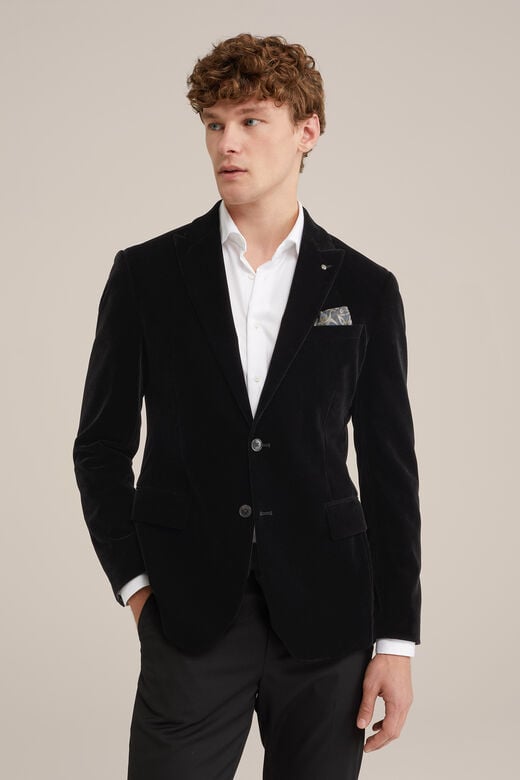 We Fashion Slim Fit Blazer Van Velvet Zwart