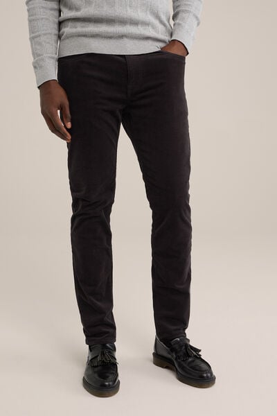 We Fashion Slim Fit Broek Van Corduroy Zwart