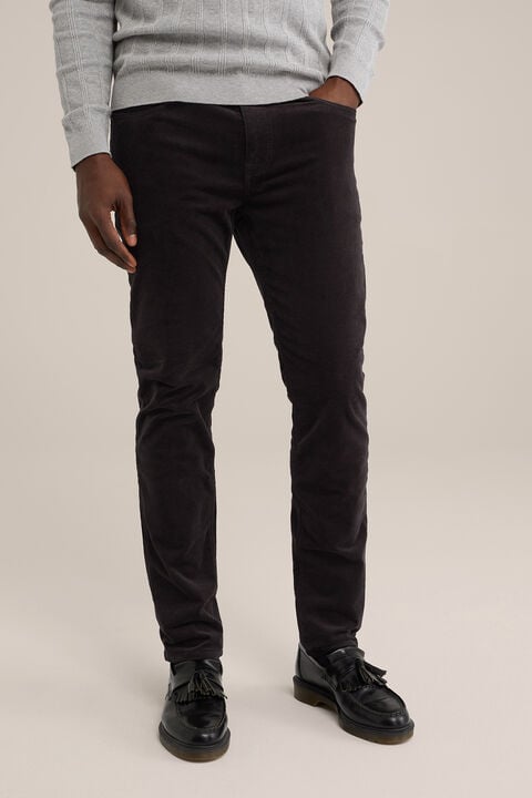 We Fashion Slim Fit Broek Van Corduroy Zwart