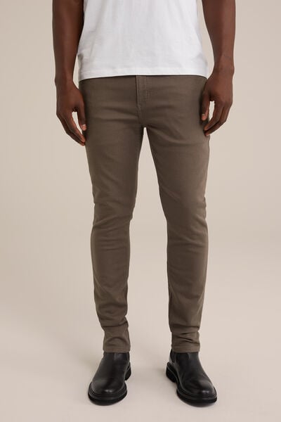 We Fashion Slim Fit Broek Van Jog Denim Mosgroen