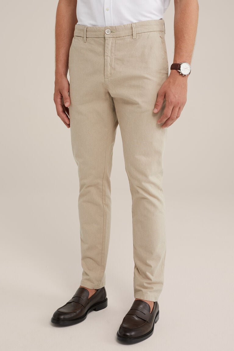 We Fashion Slim Fit Chino Met Print Beige