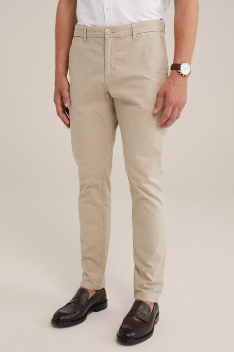 we fashion slim fit chino met print Beige