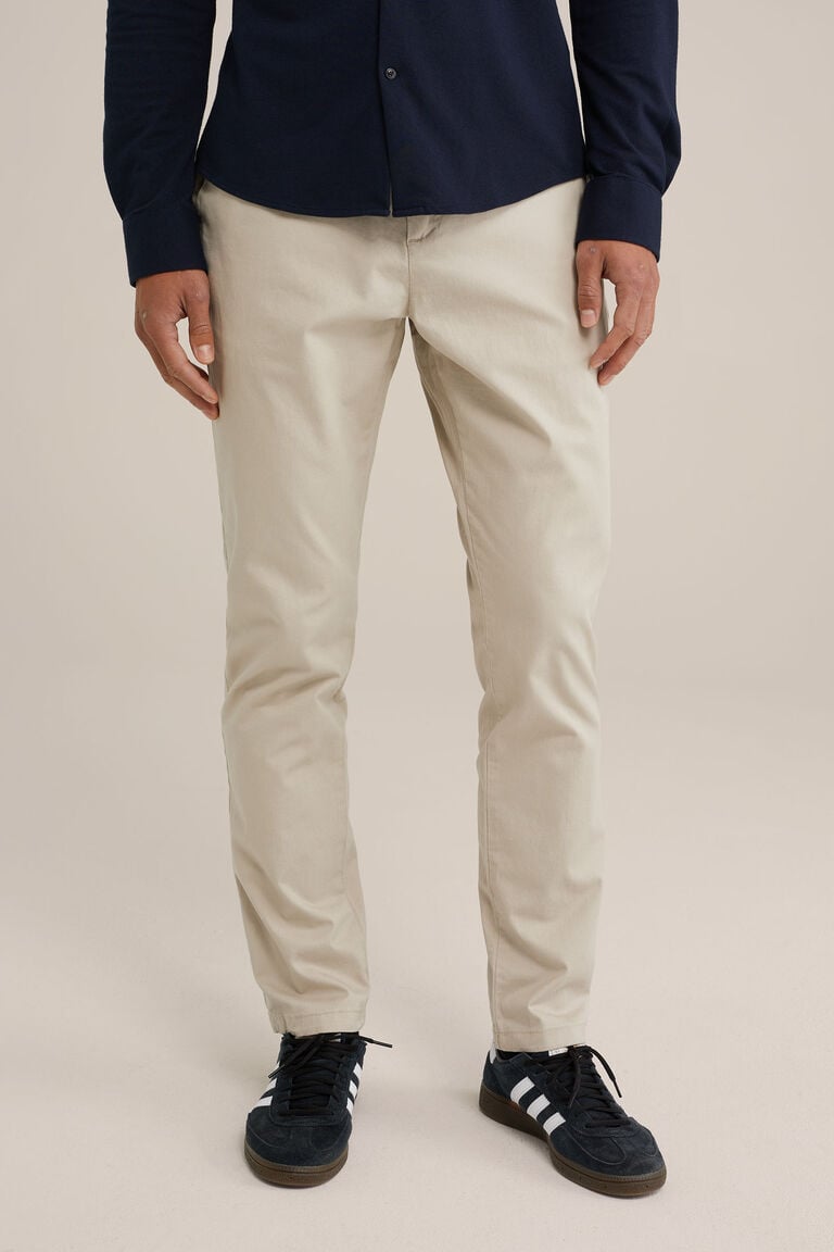We Fashion Slim Fit Chino Met Stretch Beige