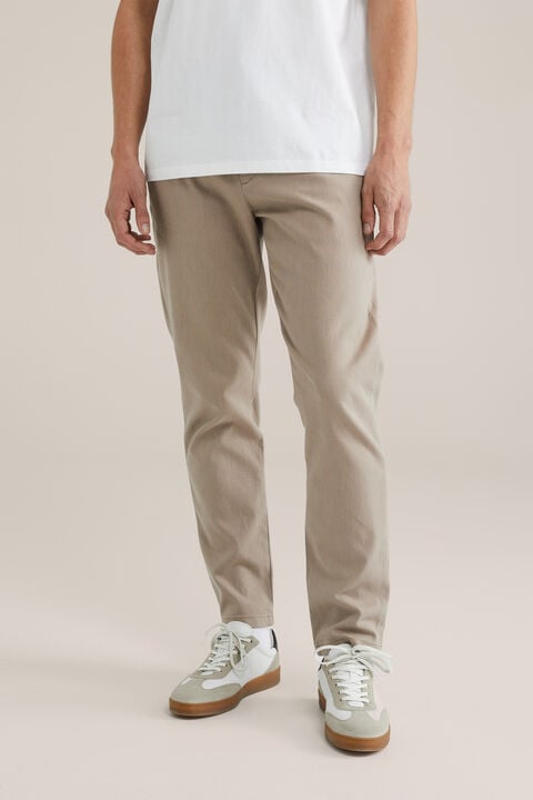 we fashion Slim fit chino met stretch Beige
