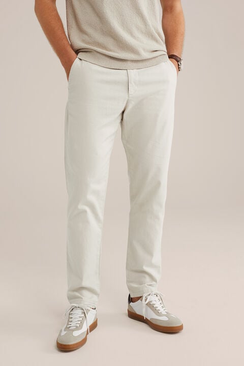 we fashion Slim fit chino met stretch Gebroken wit
