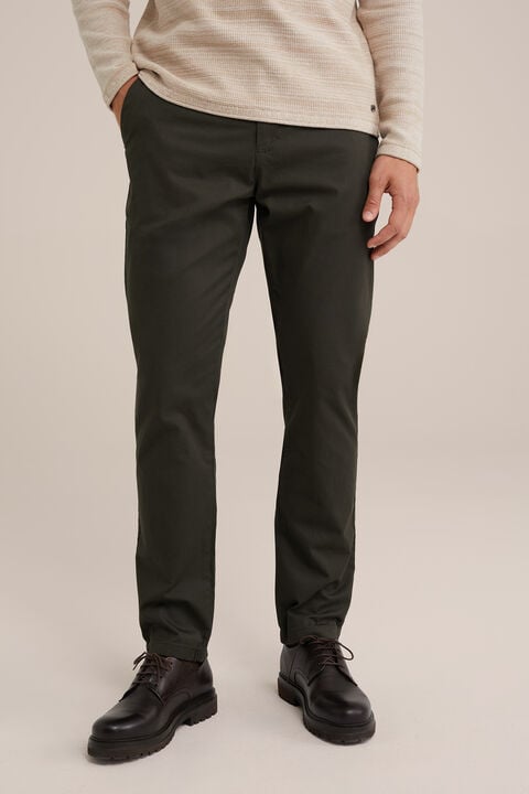 we fashion slim fit chino met stretch Legergroen