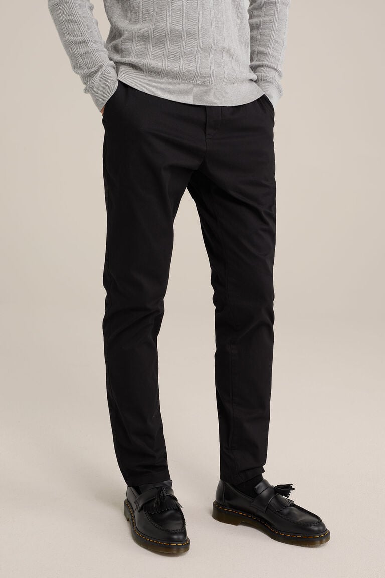 We Fashion Slim Fit Chino Met Stretch Zwart