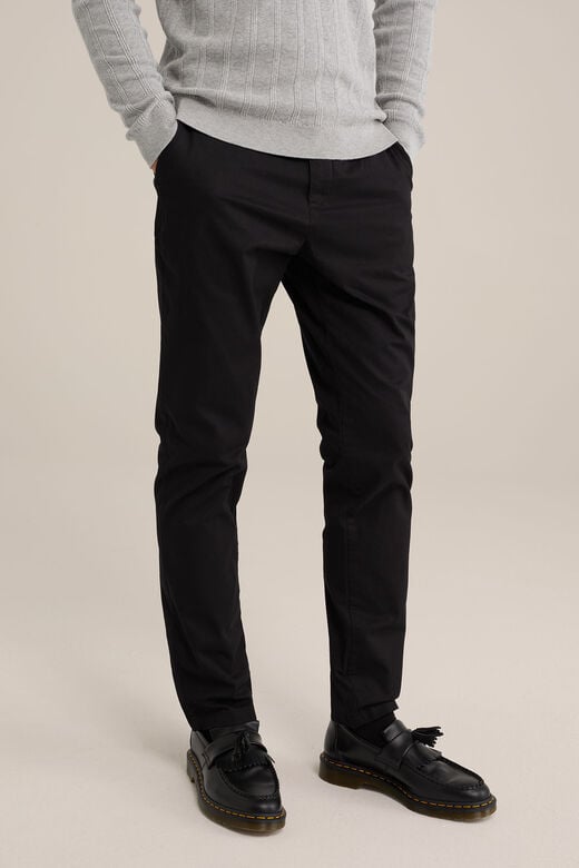 We Fashion Slim Fit Chino Met Stretch Zwart