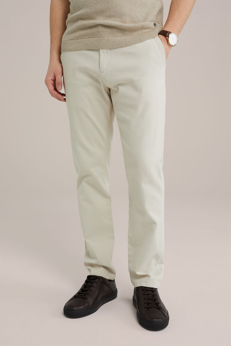 We Fashion Slim Fit Chino Met Structuur Beige