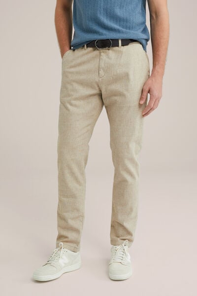 We Fashion Slim Fit Chino Met Structuur Beige