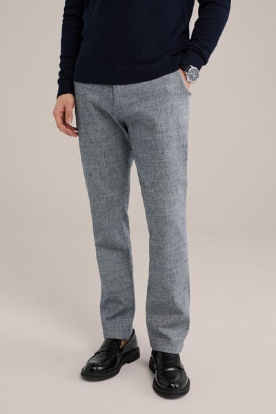 We Fashion Slim Fit Chino Met Structuur Grijsblauw