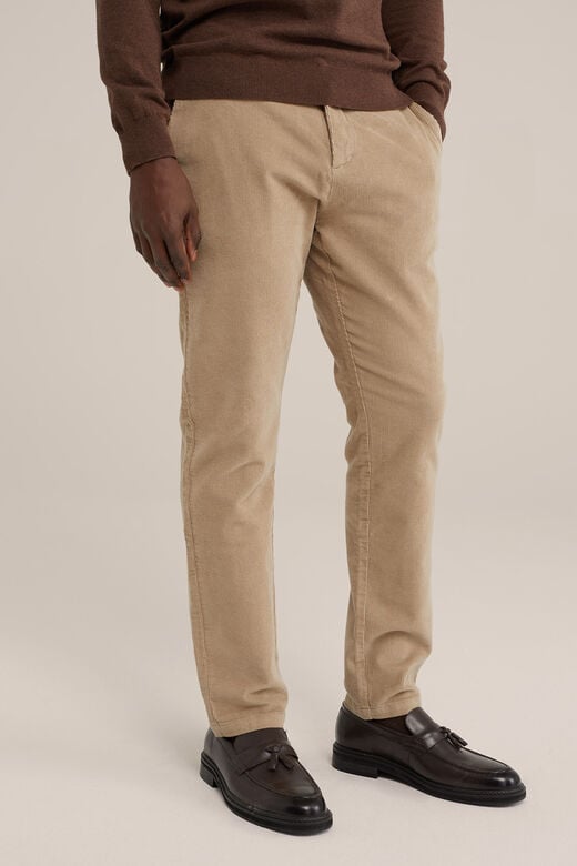 We Fashion Slim Fit Chino Van Corduroy Beige