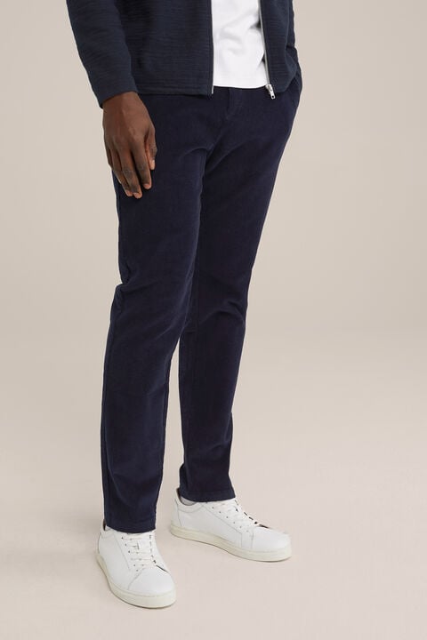 We Fashion Slim Fit Chino Van Corduroy Donkerblauw