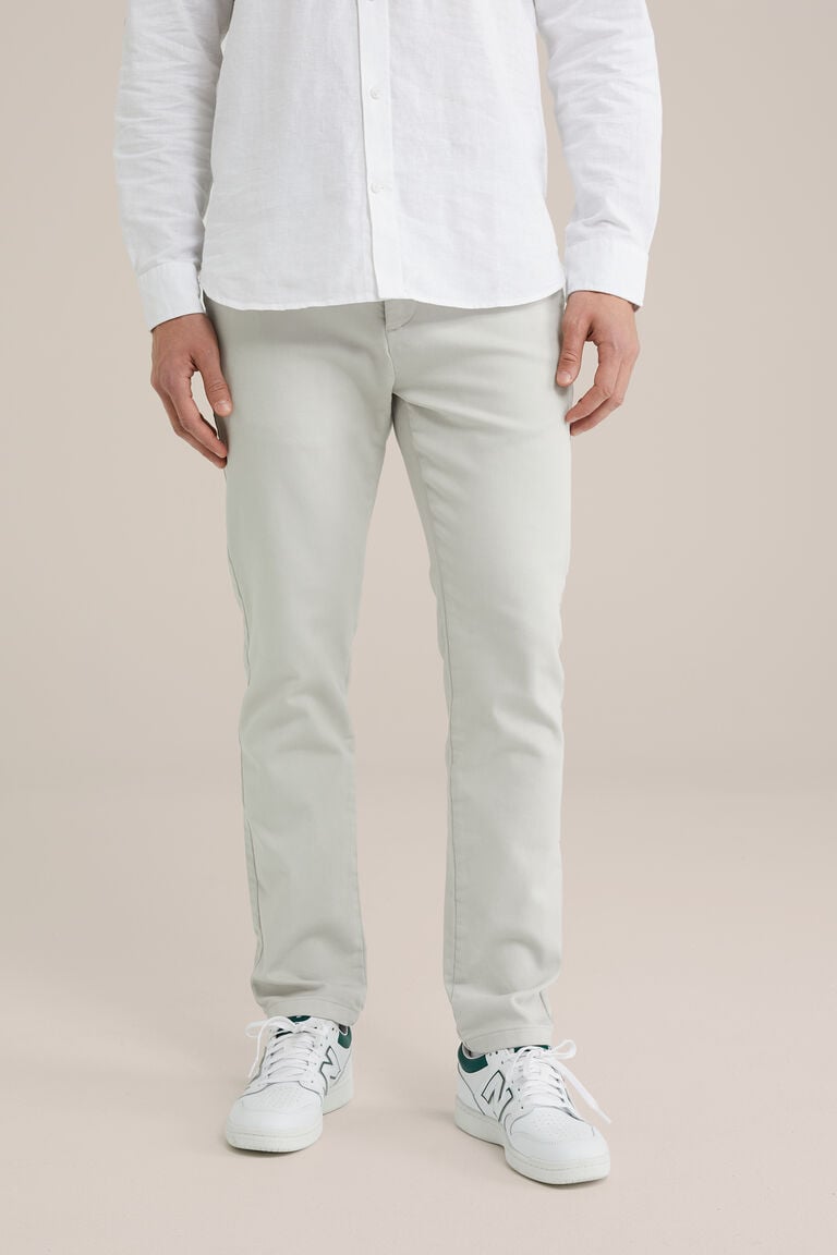 We Fashion Slim Fit Chino Van Jog Kwaliteit Ecru