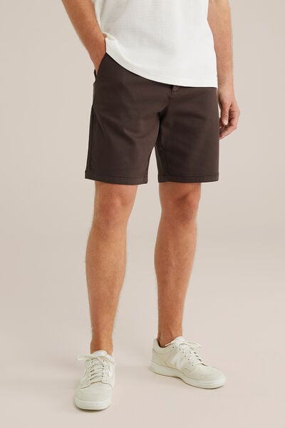 We Fashion Slim Fit Chinoshort Donkerbruin
