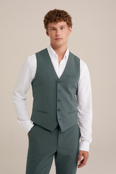 We Fashion Slim Fit Gilet Groen