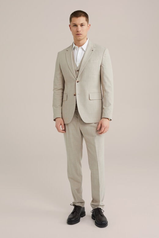 We Fashion Slim Fit Gilet Met Stretch Beige