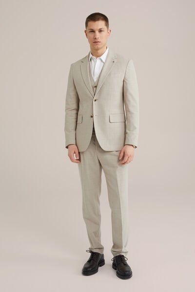 We Fashion Slim Fit Gilet Met Stretch Beige