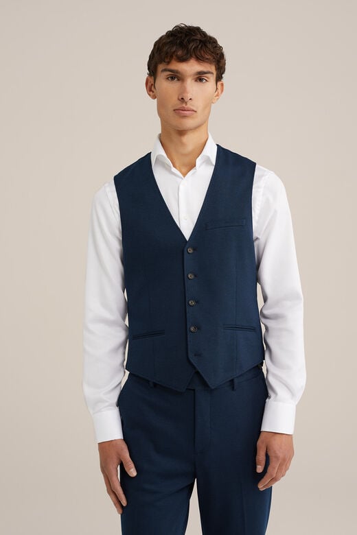 We Fashion Slim Fit Gilet Met Stretch Donkerblauw