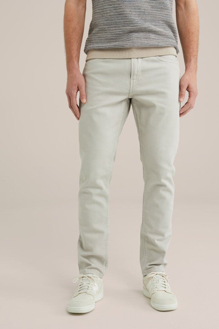 We Fashion Slim Fit Jeans Met Medium Stretch Beige