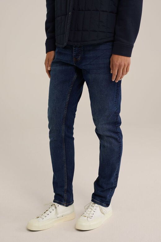 We Fashion Slim Fit Jeans Met Medium Stretch Blauw
