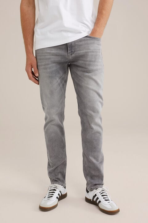 we fashion slim fit jeans van jog denim Lichtgrijs