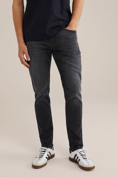 We Fashion Slim Fit Jeans Van Jog Denim Zwart