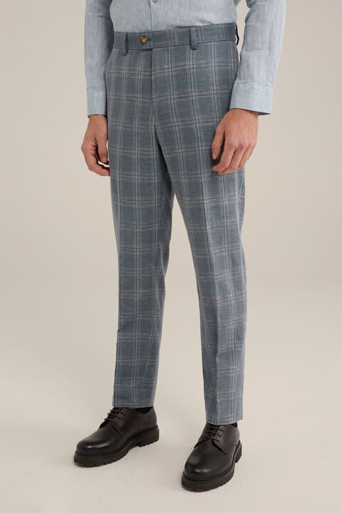 we fashion slim fit pantalon met dessin Grijsblauw