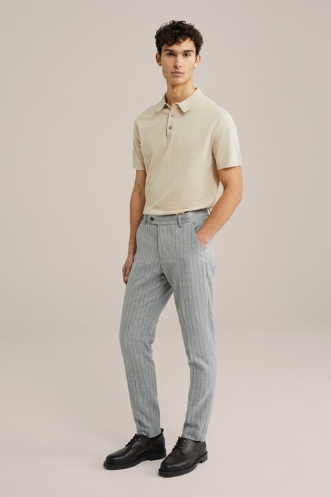 we fashion Slim fit pantalon met krijtstreep Grijs