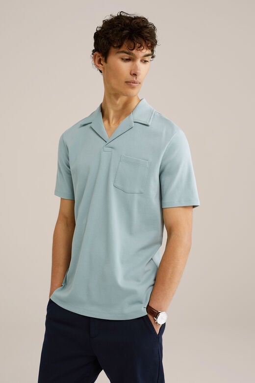 We Fashion Slim Fit Polo Lichtblauw