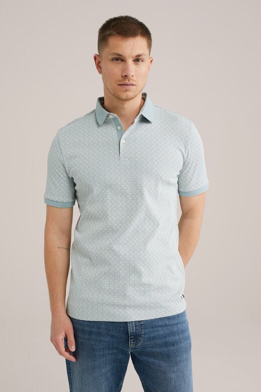 We Fashion Slim Fit Polo Met Dessin Mintgroen