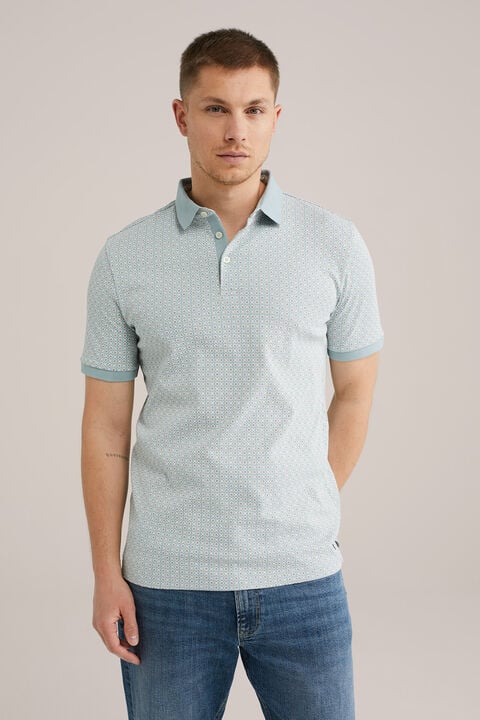 we fashion slim fit polo met dessin Mintgroen