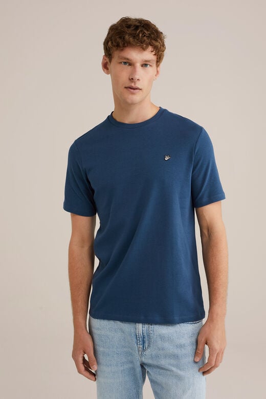 We Fashion Slim Fit T-shirt Donkerblauw